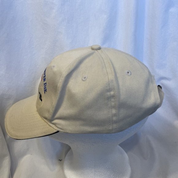 Old Fishermen Never Die They Just Get Reel Tired Strapback Hat Cap Tan - Picture 5 of 14